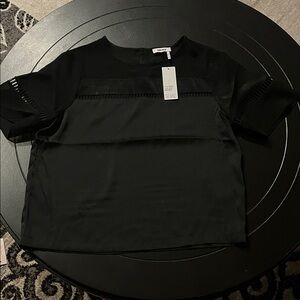 Elegant Black Short Sleeve Blouse